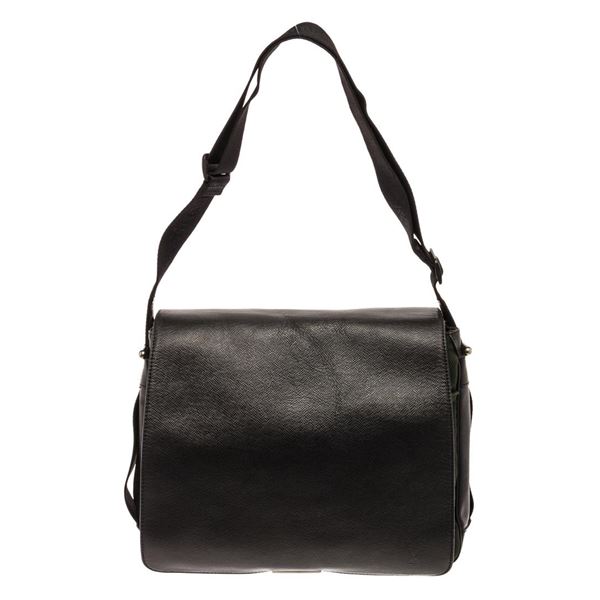 Louis Vuitton Roman Messenger Bag Black Taiga Leather