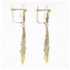 Image 4 : Vintage 18K Yellow Gold Open Work Drop Chandelier & Dangle Tassels Post Earrings