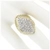 Image 3 : Vintage 14k Gold 1.20 ctw Pave Round Diamond Scalloped Sides Large Cocktail Ring