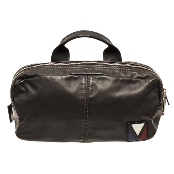 Louis Vuitton V Line Waist Bag Black Leather