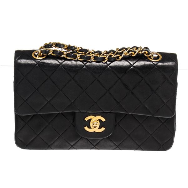 Chanel Single Flap Envelope Stitch Cheveron Black GHW Lambskin