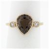 Image 1 : 18K Rose Gold 3.36 ctw Pear Smoky Topaz Solitaire Diamond Accents Open Work Ring