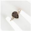 Image 3 : 18K Rose Gold 3.36 ctw Pear Smoky Topaz Solitaire Diamond Accents Open Work Ring