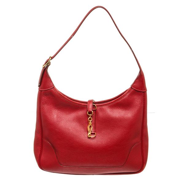 Hermes Trim Bag 31cm red leather