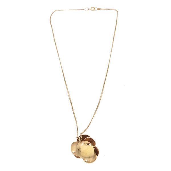 Chanel Camelia Necklace Necklace Gold Metal