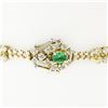 Image 3 : Vintage 18k Gold 7.68 ctw VERY FINE Oval Emerald & Round Diamond Chain Bracelet