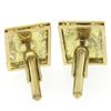 Image 5 : Vintage Men's 14k Yellow Gold EGL Deep Green Jadeite Jade Rectangular Cufflinks