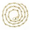 Image 4 : Vintage 14k Gold 21.5" Infinity Twisted Wire Link w/ Turquoise Chain Necklace