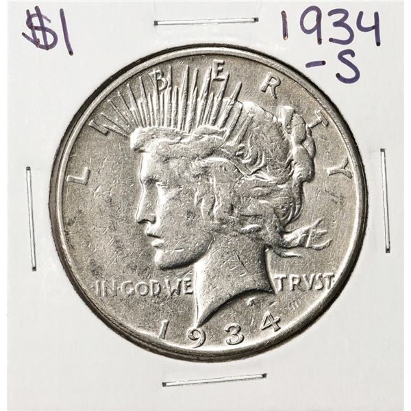 1934-S $1 Peace Silver Dollar Coin