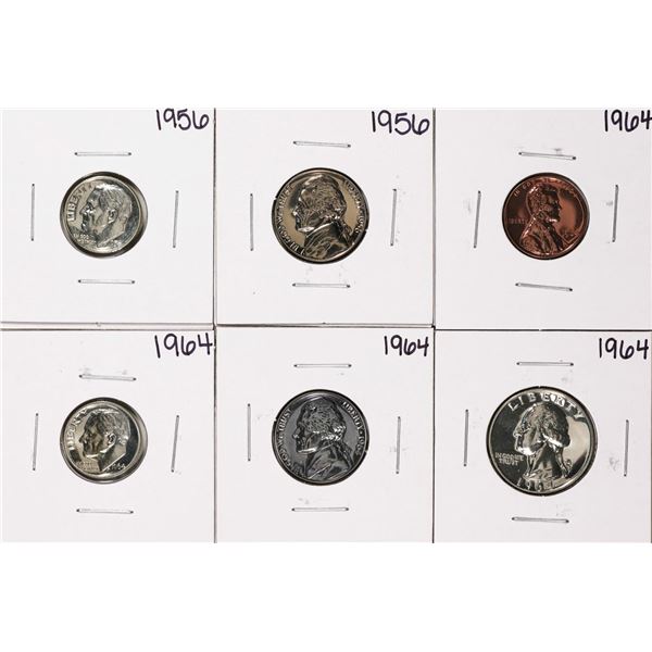 Lot of (6) 1956/1964 Miscellaneous Proof Coins