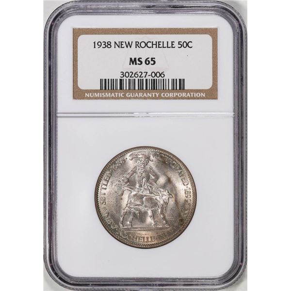 1938 New Rochelle Commemorative Half Dollar Coin NGC MS65