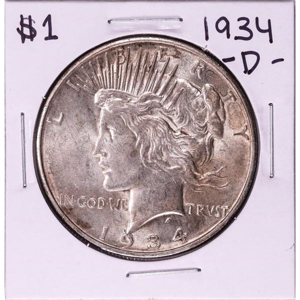 1934-D $1 Peace Silver Dollar Coin