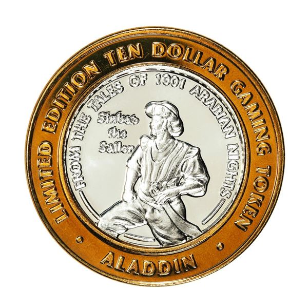 .999 Silver Aladdin Resort Casino Las Vegas, NV $10 Limited Edition Gaming Token