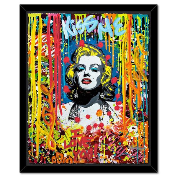 Nastya Rovenskaya "Blonde Bombshell" Original Mixed Media on Paper