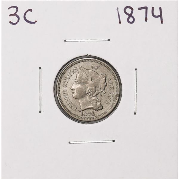 1874 Three Cent Nickel Coin