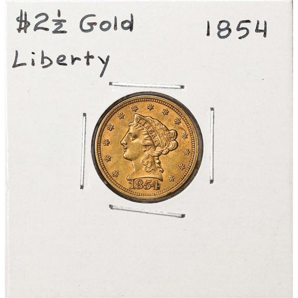 1854 $2 1/2 Liberty Head Quarter Eagle Gold Coin
