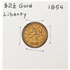 Image 1 : 1854 $2 1/2 Liberty Head Quarter Eagle Gold Coin