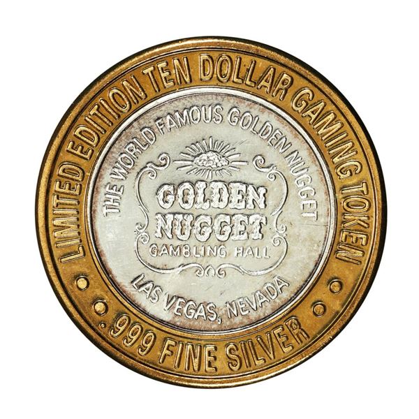 .999 Silver Golden Nugget Las Vegas, Nevada $10 Casino Limited Edition Gaming Token
