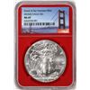 Image 1 : 2016-(S) $1 American Silver Eagle Coin NGC MS69 Struck at San Francisco Red Core