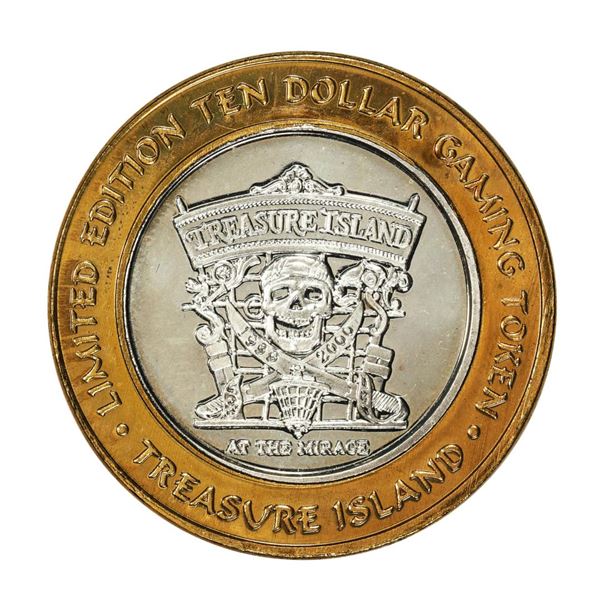 .999 Silver Treasure Island Las Vegas, Nevada $10 Casino Limited Edition Gaming Token
