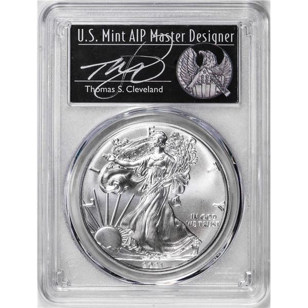 2021-(S) Ty. 1 $1 American Silver Eagle Coin PCGS MS70 Cleveland Signature FDOI