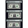 Image 1 : Lot of (3) 2013 $1 Federal Reserve Notes New York Fr.3002-B PMG Gem Uncirculated GEM