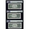 Image 2 : Lot of (3) 2013 $1 Federal Reserve Notes New York Fr.3002-B PMG Gem Uncirculated GEM