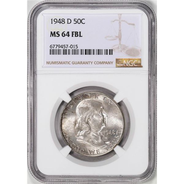 1948-D Franklin Half Dollar Coin NGC MS64FBL