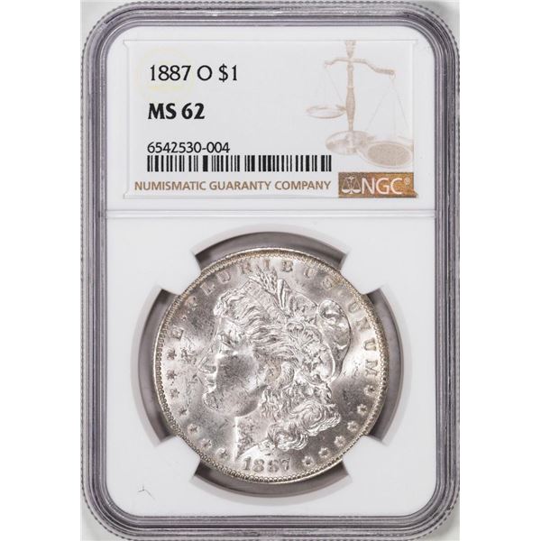 1887-O $1 Morgan Silver Dollar Coin NGC MS62