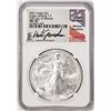 Image 1 : 2021 Ty. 2 $1 American Silver Eagle Coin NGC MS70 First Day Release Gaudioso Signed