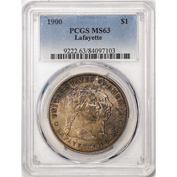 1900 $1 Lafayette Commemorative Silver Dollar Coin PCGS MS63