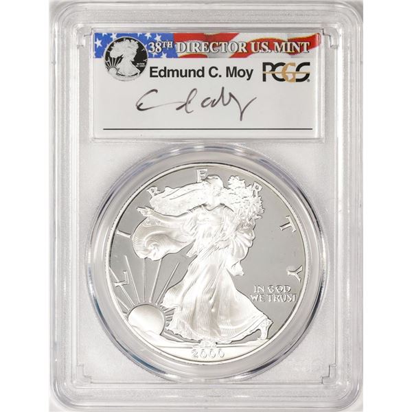 2000-P $1 Proof American Silver Eagle Coin PCGS PR69DCAM Edmund C. Moy Signature