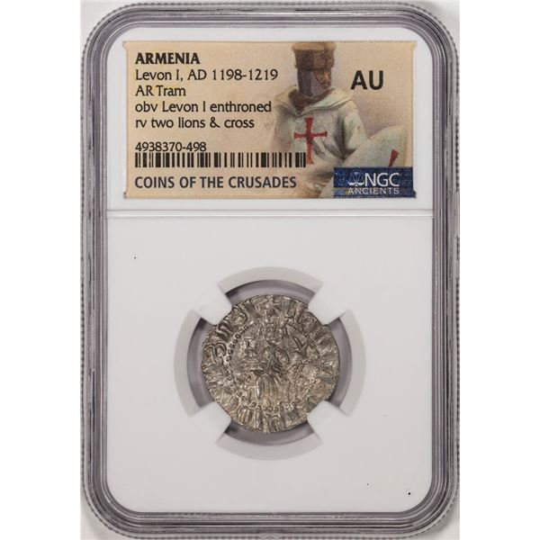 AD 1198-1219 Armenia Levon I AR Tram Anceint Coin NGC AU