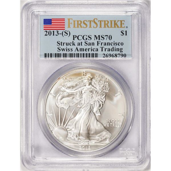 2013-(S) $1 American Silver Eagle Coin PCGS MS70 San Francisco Mint First Strike