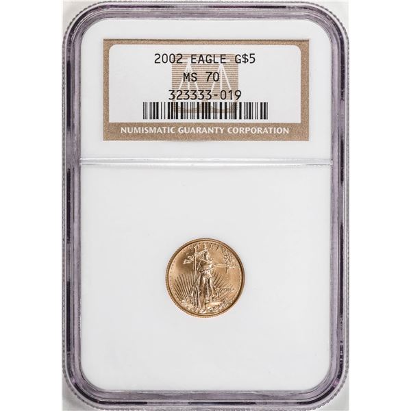 2002 $5 American Gold Eagle Coin NGC MS70