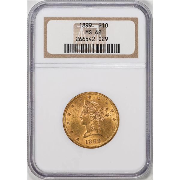 1899 $10 Liberty Head Eagle Gold Coin NGC MS62