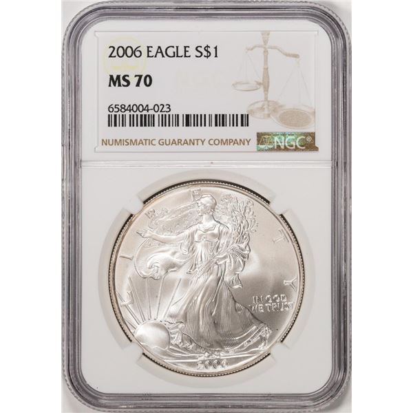 2006 $1 American Silver Eagle Coin NGC MS70