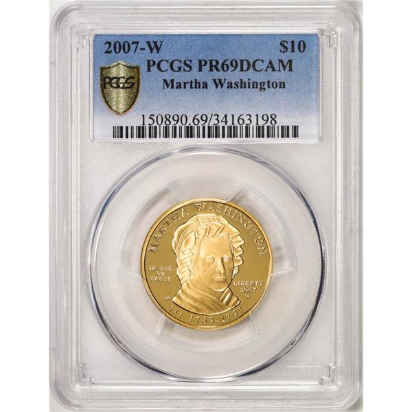 2007-W $10 Proof Martha Washington Gold Coin PCGS PR69DCAM