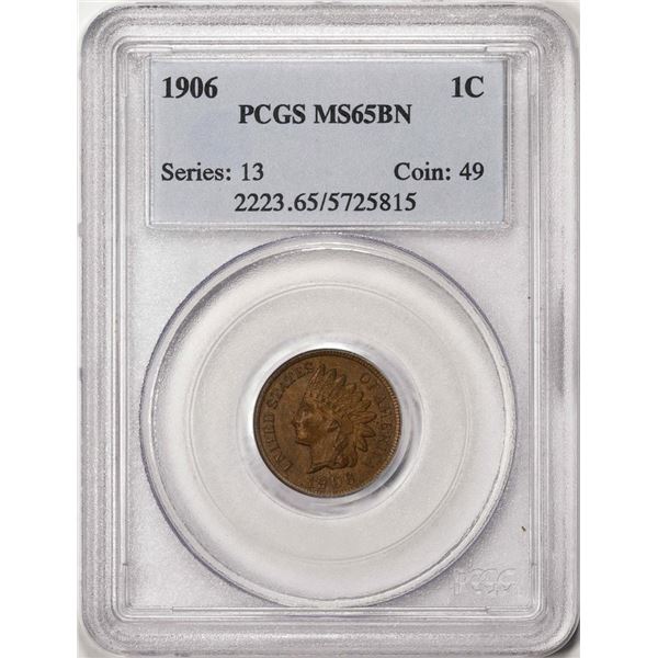 1906 Indian Head Cent Coin PCGS MS65BN