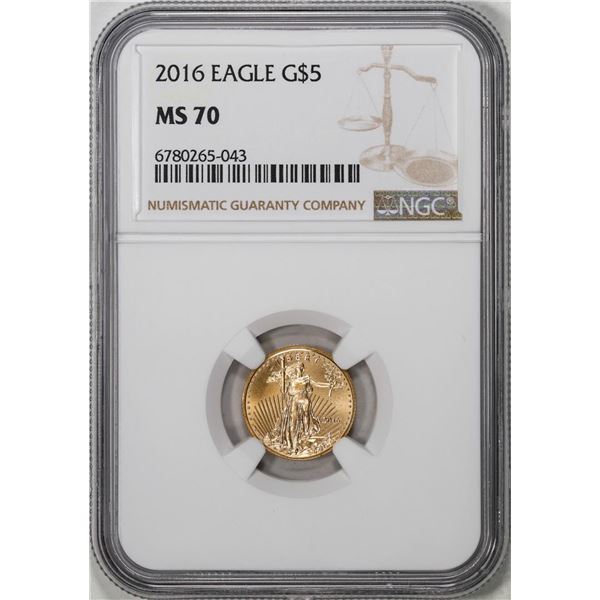 2016 $5 American Gold Eagle Coin NGC MS70