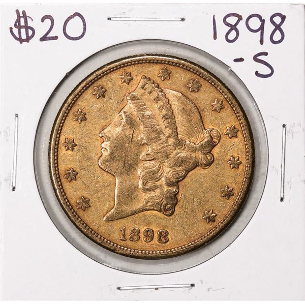 1898-S $20 Liberty Head Double Eagle Gold Coin