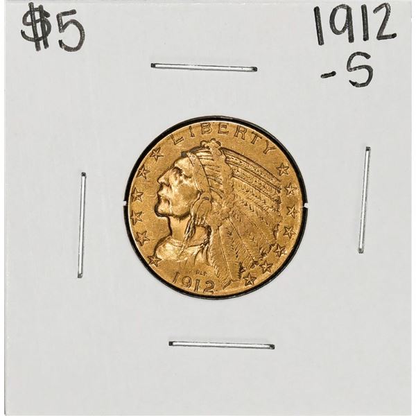 1912-S $5 Indian Head Half Eagle Gold Coin