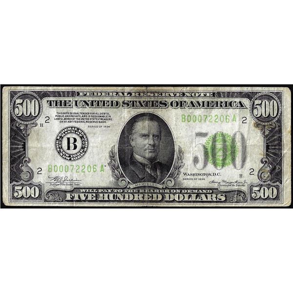 1934 $500 Federal Reserve Note New York