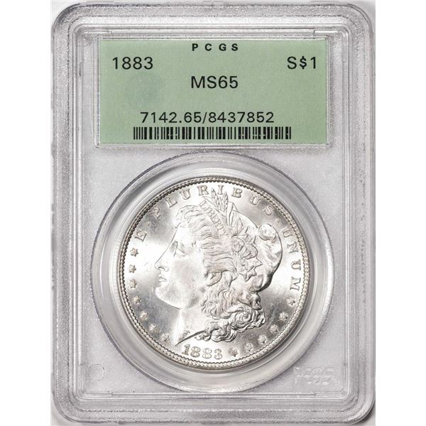 1883 $1 Morgan Silver Dollar Coin PCGS MS65 Old Green Holder