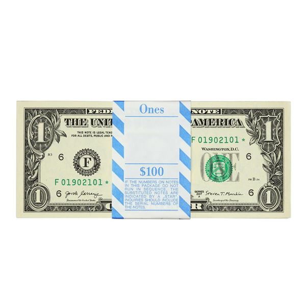 Pack of (100) Consecutive 2017A $1 Federal Reserve Star Notes Atlanta