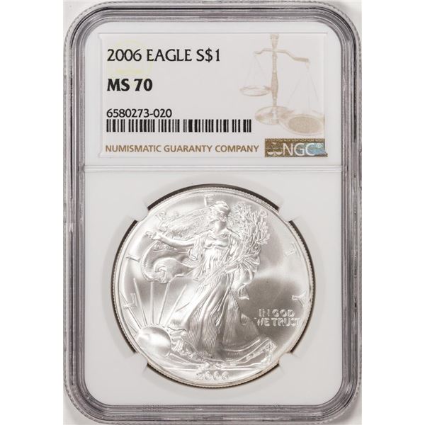 2006 $1 American Silver Eagle Coin NGC MS70