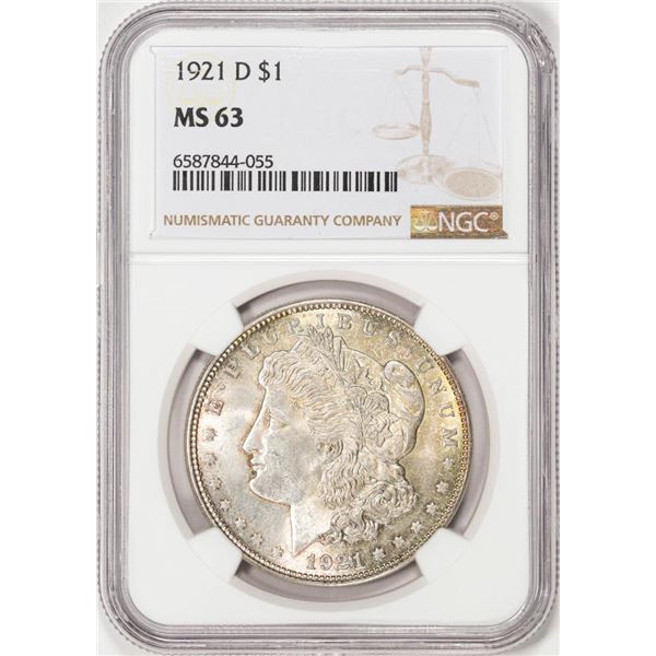 1921-D $1 Morgan Silver Dollar Coin NGC MS63