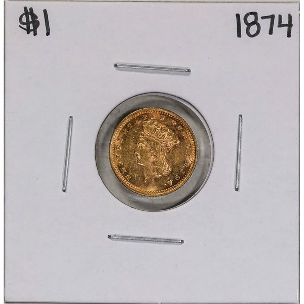 1874 $1 Indian Princess Head Gold Dollar Coin