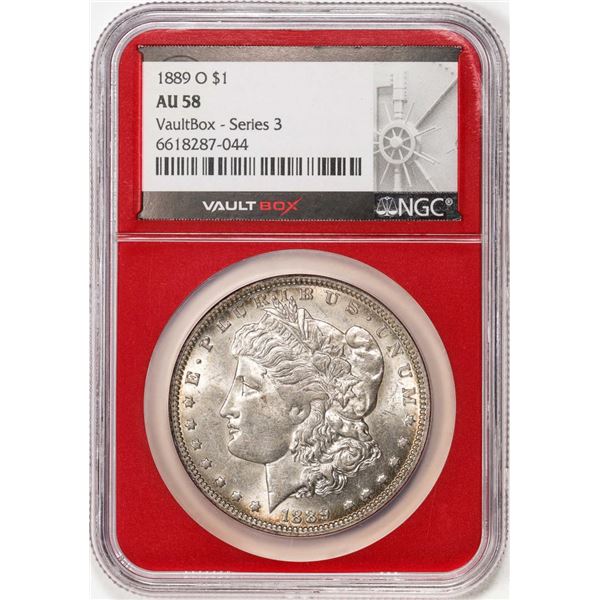 1889-O $1 Morgan Silver Dollar Coin NGC AU58 Vaultbox Series 3 Red Core