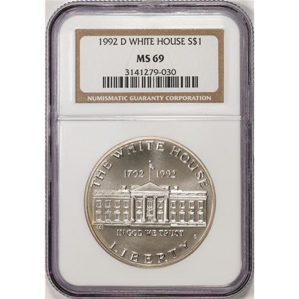 1992-D $1 White House Commemorative Silver Dollar Coin NGC MS69